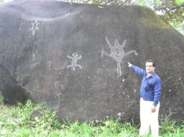 petroglyphs in rock
