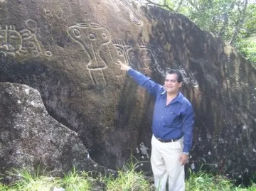 petroglyphs in rock
